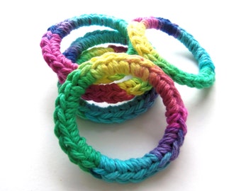 Cat and Ferret Toys, Recycled Rings Toy, Gift for Cats and Ferrets, Blue Green Yellow Pink Purple, Catnip or No Catnip