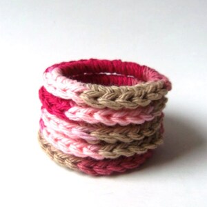Ferret Cat Toys, Recycled Rings Toy, Pink Red, Gift for Ferrets and Cats image 2