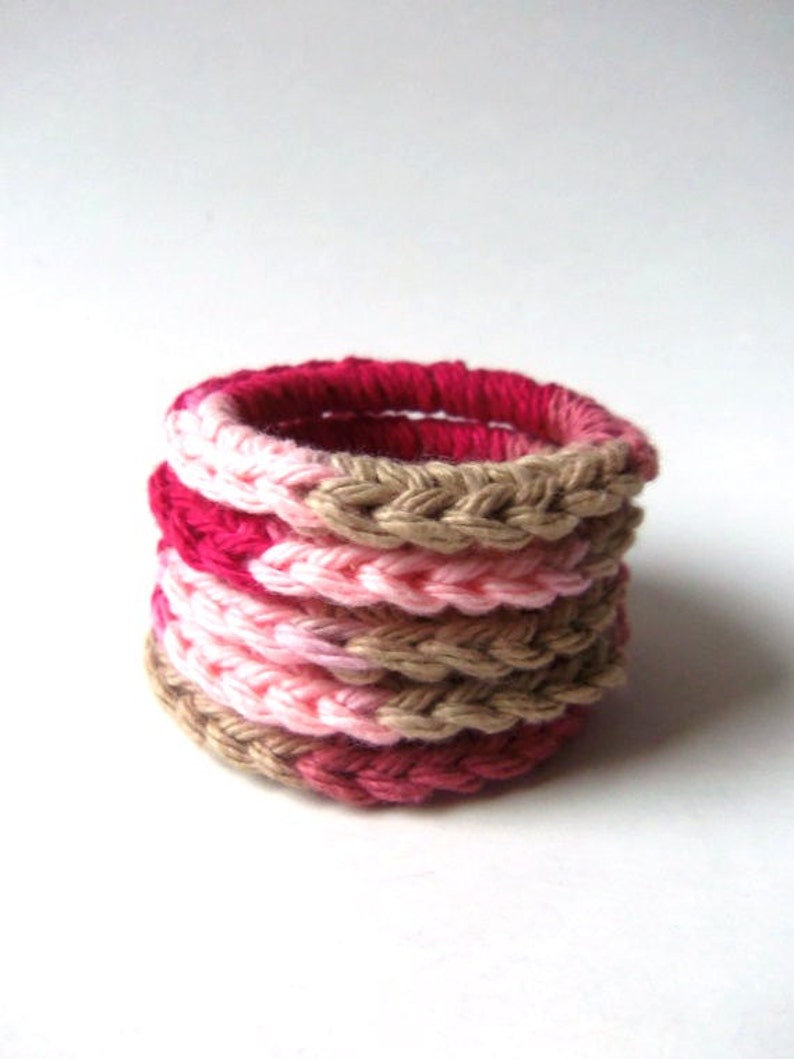 Ferret Cat Toys, Recycled Rings Toy, Pink Red, Gift for Ferrets and Cats image 2