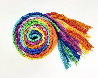 Unisex Rainbow Scarf, Gift for Her or Him