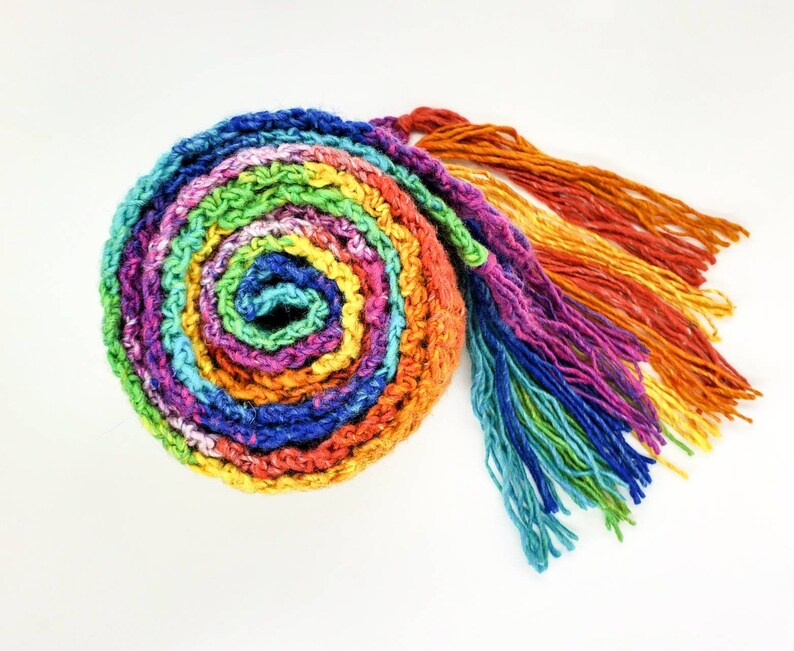 Unisex Rainbow Scarf, Gift for Her or Him image 1