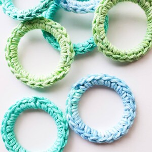 Catnip Infused Ferret and Cat Toys, Recycled Rings Toy, Blue Green image 4
