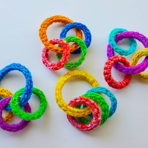 Unique Cat and Ferret Toys, Rainbow Colors with Recycled Rings, Toy Gift for Cats and Ferrets image 2