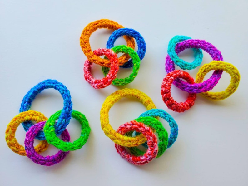 Unique Cat and Ferret Toys, Rainbow Colors with Recycled Rings, Toy Gift for Cats and Ferrets image 2