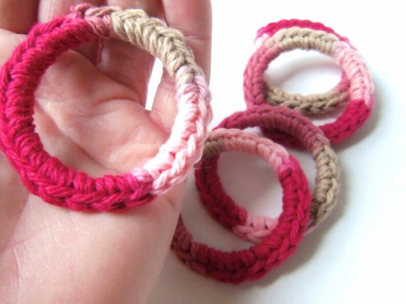 Ferret Cat Toys, Recycled Rings Toy, Pink Red, Gift for Ferrets and Cats image 4