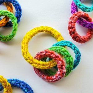 Unique Cat and Ferret Toys, Rainbow Colors with Recycled Rings, Toy Gift for Cats and Ferrets image 1