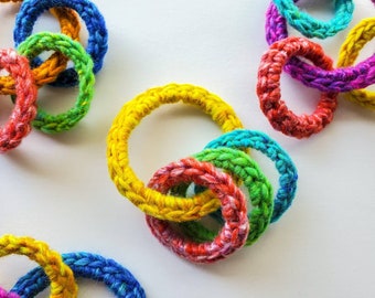 Unique Cat and Ferret Toys, Rainbow Colors with Recycled Rings, Toy Gift for Cats and Ferrets