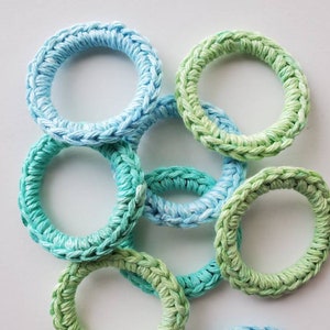 Catnip Infused Ferret and Cat Toys, Recycled Rings Toy, Blue Green image 2