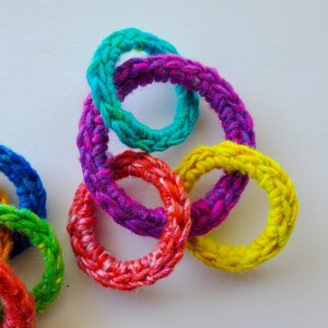 Unique Cat and Ferret Toys, Rainbow Colors with Recycled Rings, Toy Gift for Cats and Ferrets image 4