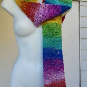 Unisex Rainbow Scarf, Gift for Her or Him image 6