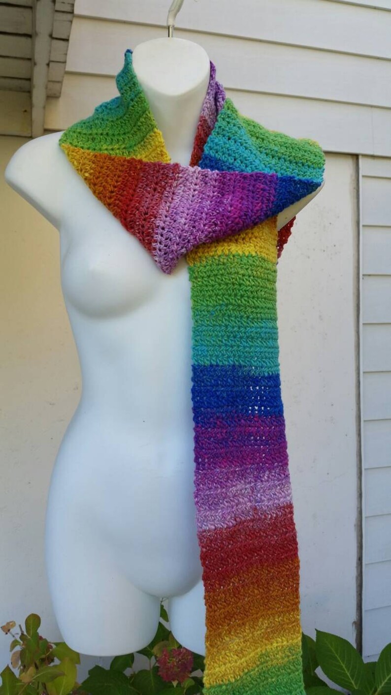 Unisex Rainbow Scarf, Gift for Her or Him image 6