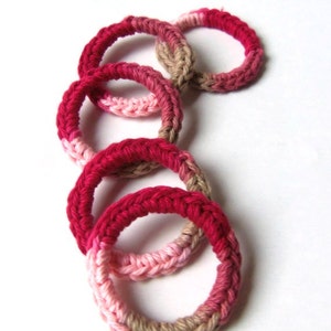 Ferret Cat Toys, Recycled Rings Toy, Pink Red, Gift for Ferrets and Cats image 3