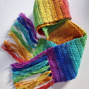 Unisex Rainbow Scarf, Gift for Her or Him image 7