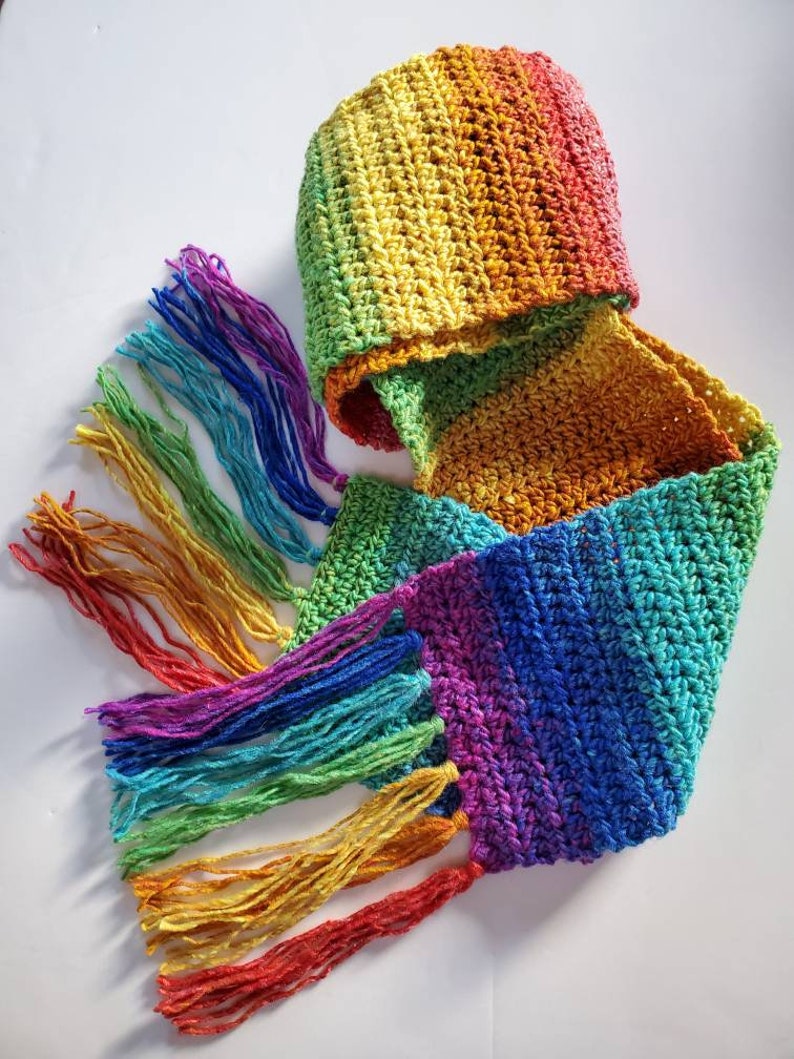 Unisex Rainbow Scarf, Gift for Her or Him image 7