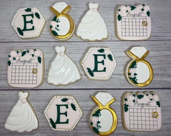 Wedding Engagement Decorated Sugar Cookies