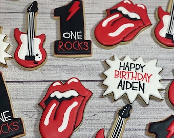 One Rock Birthday Sugar Cookies