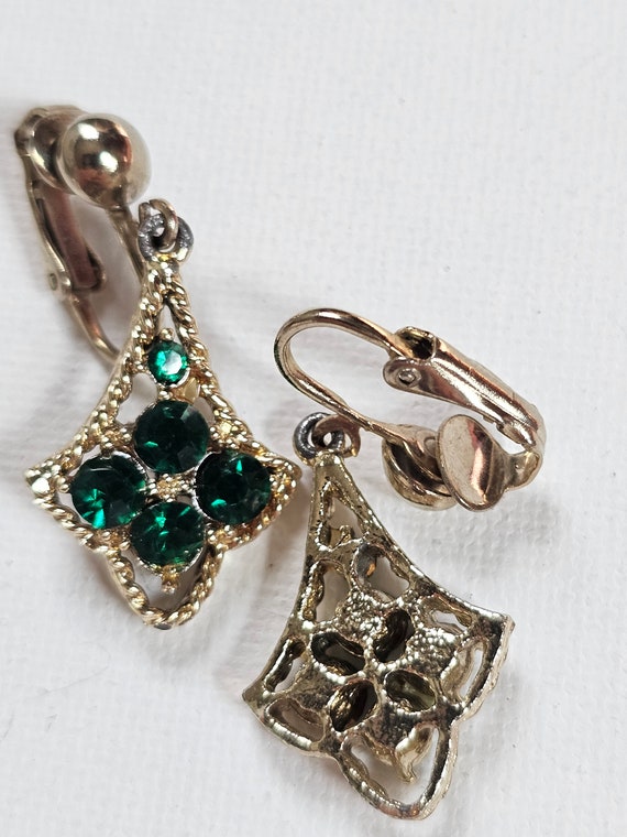 Emerald Vintage Earrings - image 4