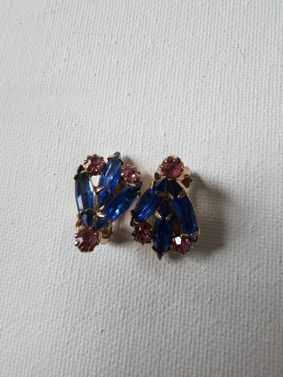 Sapphire Ruby Vintage Earrings - image 4