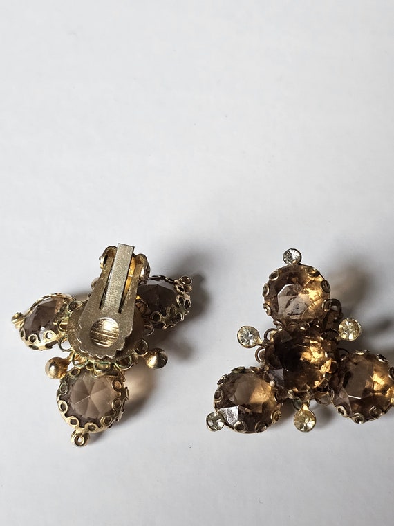 Amber Triangle Vintage Earrings - image 5