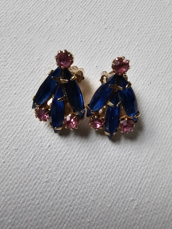 Sapphire Ruby Vintage Earrings - image 3