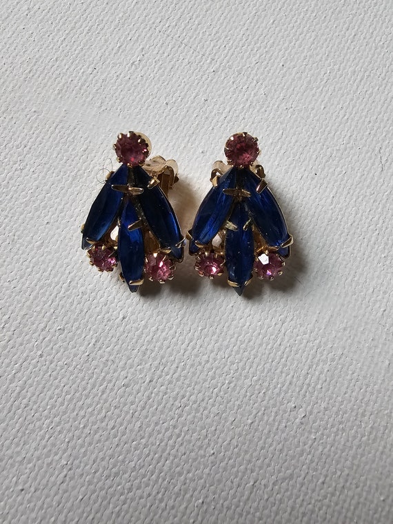 Sapphire Ruby Vintage Earrings - image 2