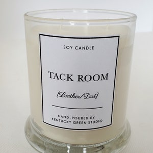 Tack Room Soy Wax Candle Gift for Horse Lovers Equine Men Women