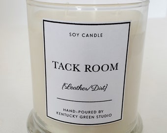 Tack Room Soy Wax Candle Gift for Horse Lovers Equine Men Women