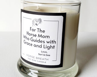 Horse Mom Soy Wax Candle Gift for Mothers Day Personalized Equine Lovers Women