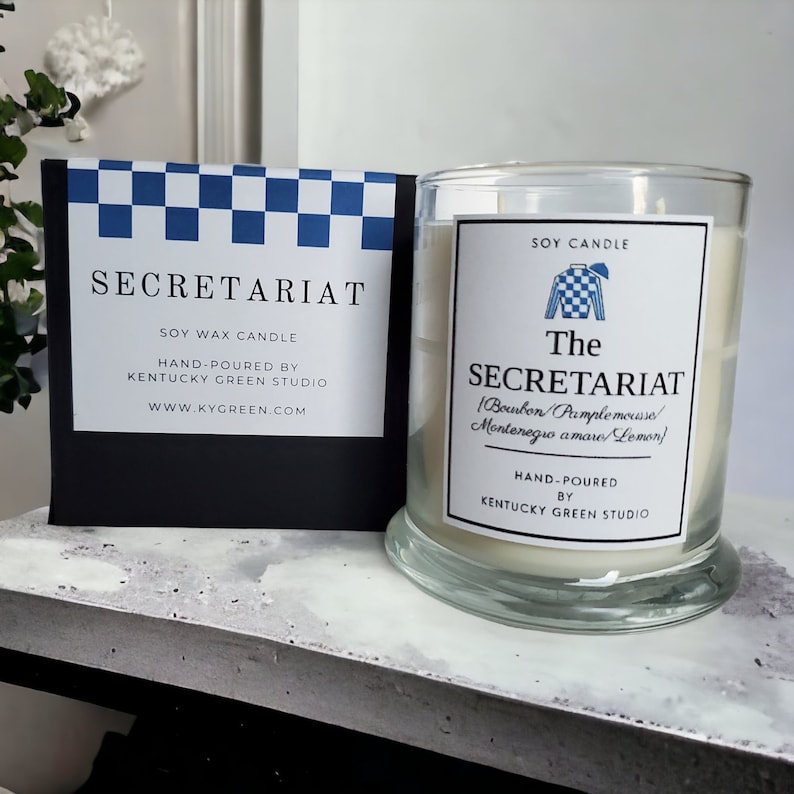 Secretariat Soy Wax Candle Gift Box for Horse Lovers Racing Kentucky Derby Triple Crown Winner image 1