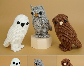 Owl Collection - three amigurumi CROCHET PATTERNS digital PDF file download