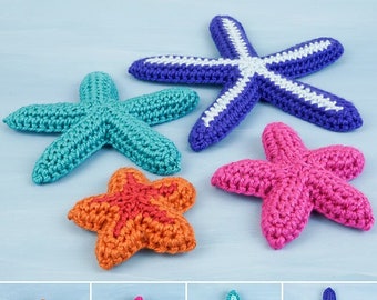 Starfish Collection - four CROCHET PATTERNS digital PDF file download