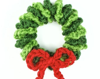 Mini Wreath Ornament CROCHET PATTERN digital PDF file download