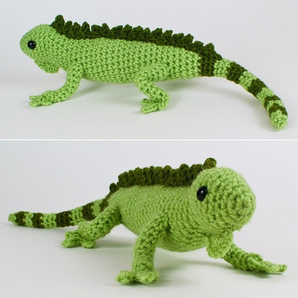 Iguana (lizard) amigurumi CROCHET PATTERN digital PDF file download