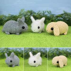 Baby Bunnies - three amigurumi bunny rabbit CROCHET PATTERNS digital PDF file download