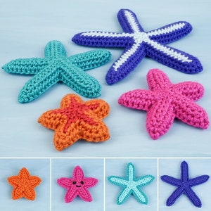 Starfish Collection - four CROCHET PATTERNS digital PDF file download