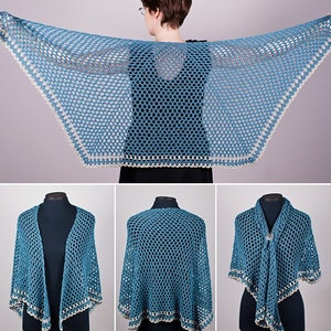 Half-Hexagon Shawl CROCHET PATTERN digital PDF file download