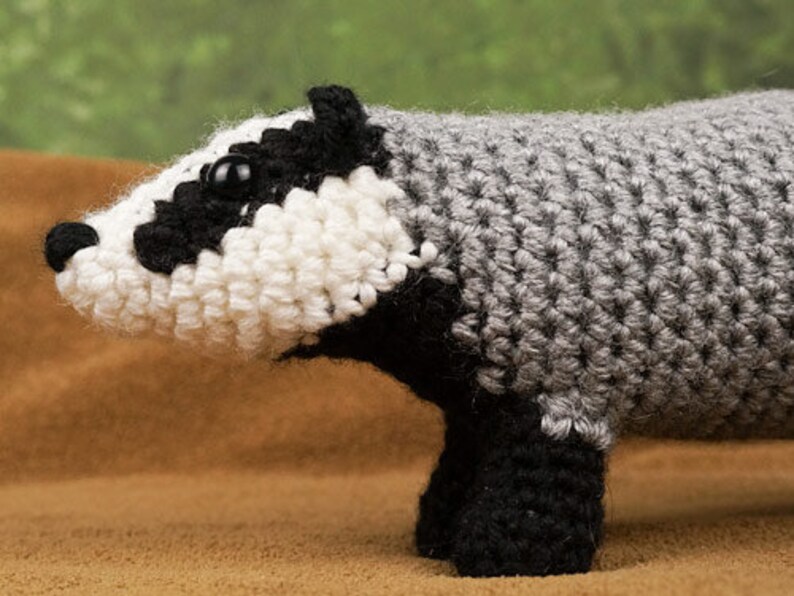 Badger amigurumi CROCHET PATTERN digital PDF file download European or Eurasian Badger image 7