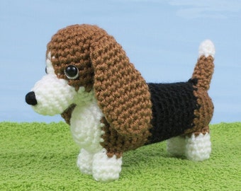 AmiDogs Basset Hound amigurumi dog CROCHET PATTERN digital PDF file download