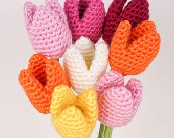 Tulips CROCHET PATTERN digital PDF file download