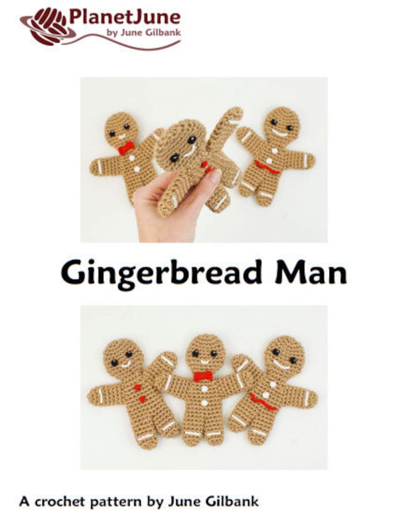 Gingerbread Man amigurumi CROCHET PATTERN digital PDF file download image 9