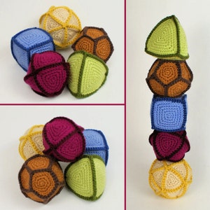 Gaming Dice CROCHET PATTERNS digital PDF file download, six Geometric Patterns for rpg gamers image 3