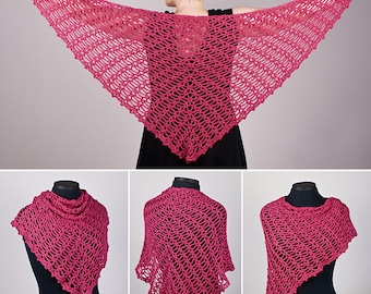 Sweetheart Lace Shawl CROCHET PATTERN digital PDF file download