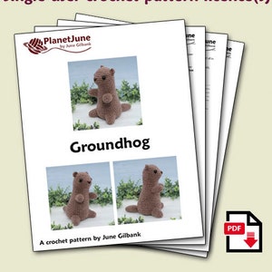 Groundhog woodchuck, marmot amigurumi CROCHET PATTERN digital PDF file download image 2