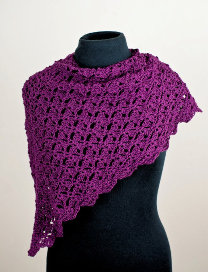 Cascading Clusters Shawl CROCHET PATTERN Digital PDF File Etsy