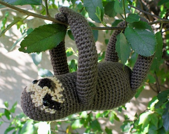 Sloth amigurumi CROCHET PATTERN digital PDF file download - three-toed sloth