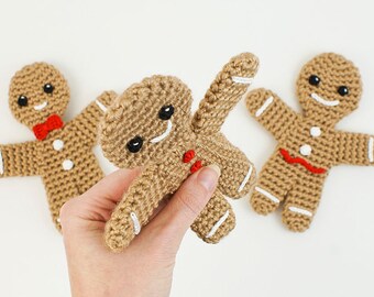 Gingerbread Man amigurumi CROCHET PATTERN digital PDF file download