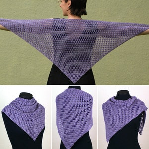 Cozy Mesh Triangular Shawl CROCHET PATTERN digital PDF file download