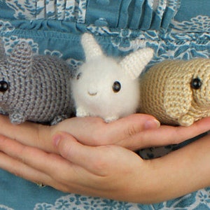 Baby Bunnies 1 & 2 six amigurumi bunny rabbit CROCHET PATTERNS digital PDF file download image 8