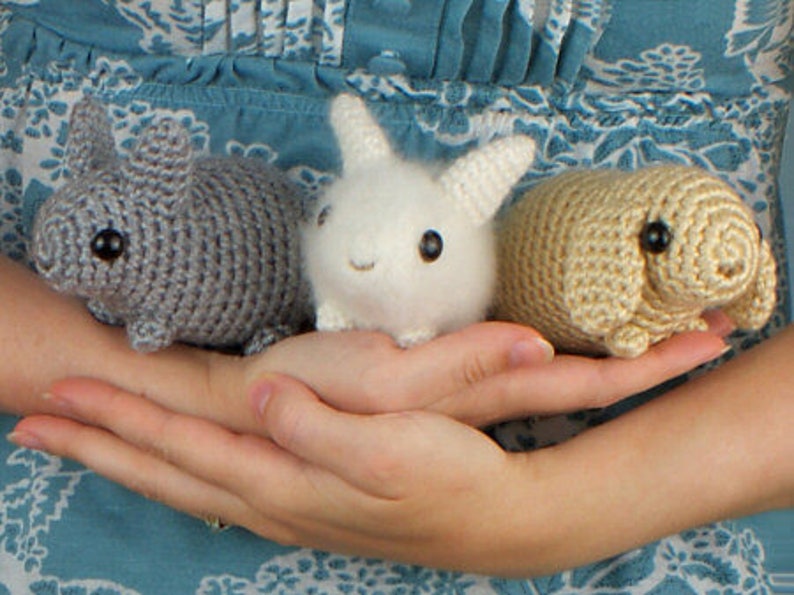 Baby Bunnies 1 & 2 six amigurumi bunny rabbit CROCHET PATTERNS digital PDF file download image 8