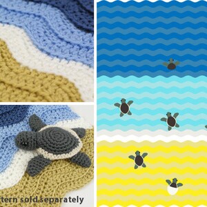 Turtle Beach / Ribbed Ripple blanket CROCHET PATTERN digital PDF file download image 4